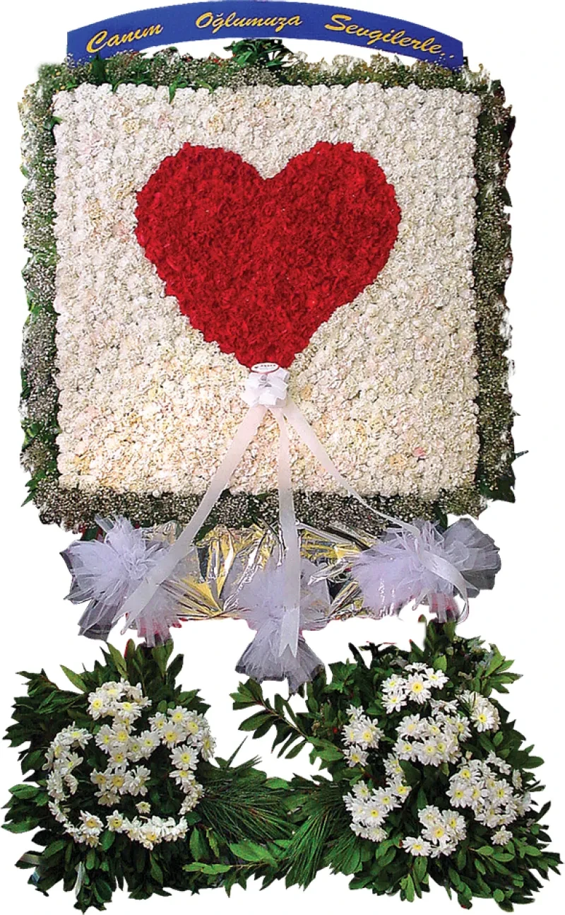 Kalp Desenli Özel Pano Çelenk